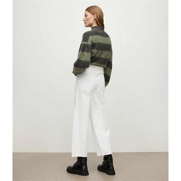 ALLSAINTS ‘Jayce’ jeans White Women’s Wide Leg High Rise Cropped Sz 29 NEW $199 - Picture 4 of 6